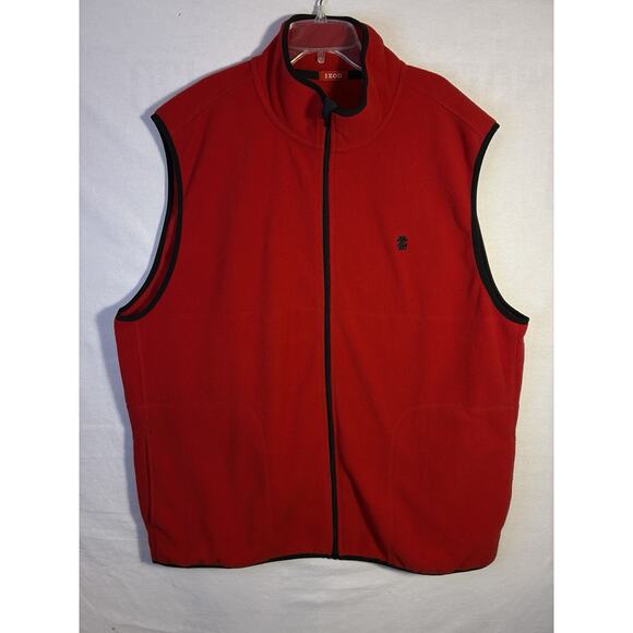 Izod Vest Men's XXL Red Fleece Full Zip Soft Touch Pockets - Picture 1 of 3